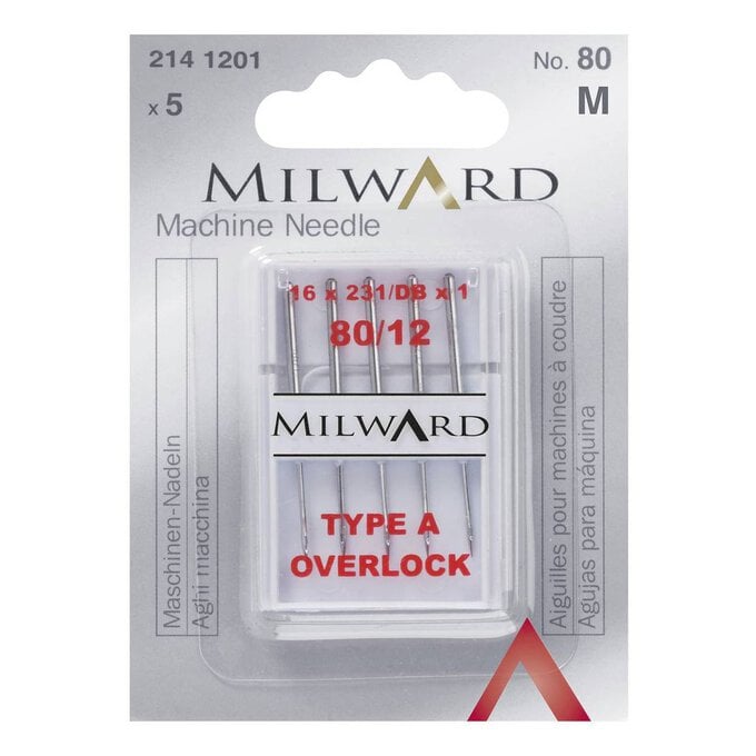 Milward Overlocker Needles No. 80 5 Pack image number 1