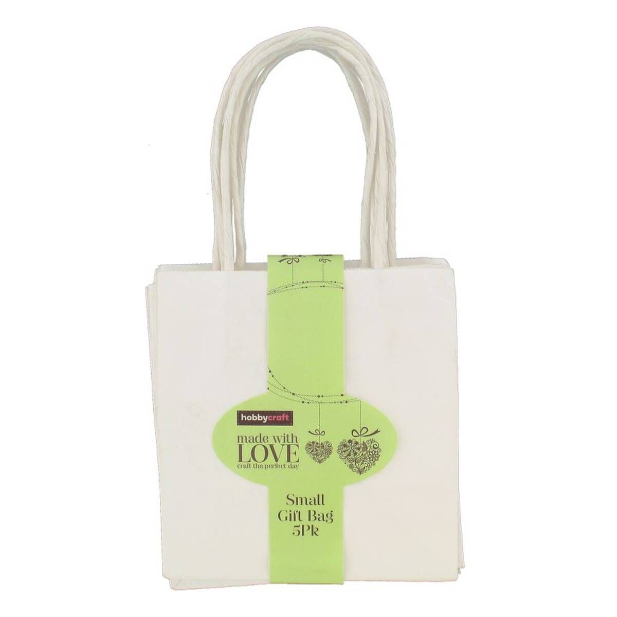 White Ready to Decorate Small Gift Bags 5 Pack Hobbycraft