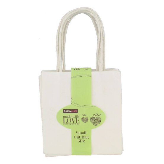 White Ready to Decorate Small Gift Bags 5 Pack image number 2
