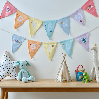 How to Make Embroidered Kids Bunting