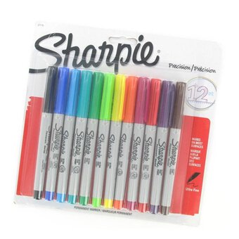Sharpie Ultra Fine Tip Permanent Marker Assorted Colours x12