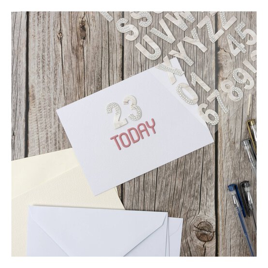 Silver Marble Gem Chipboard Alphabet Stickers image number 2