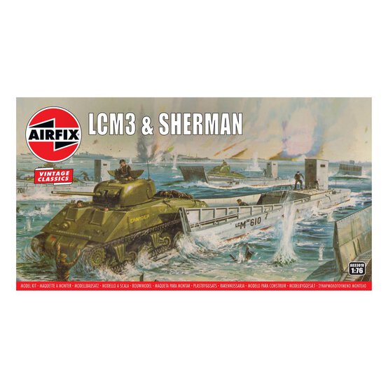 Airfix LCM3 and Sherman Model Kit 1:76 image number 1
