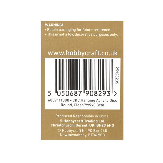 Create & Celebrate Hanging Acrylic Round Disc 9cm image number 4