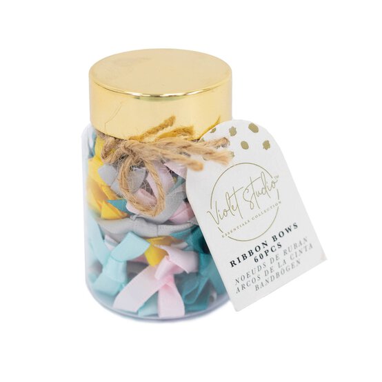 Violet Studio Pastel Ribbon Bow Jar 60 Pack image number 1