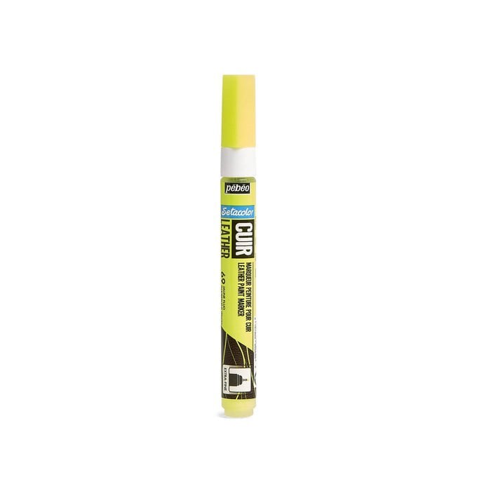 Pebeo Setacolor Fluorescent Yellow Leather Paint Marker image number 1