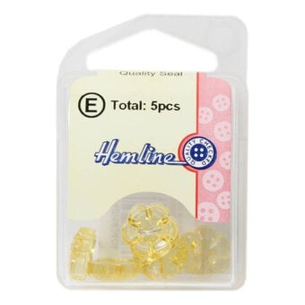 Hemline Yellow Novelty Flower Button 5 Pack image number 2