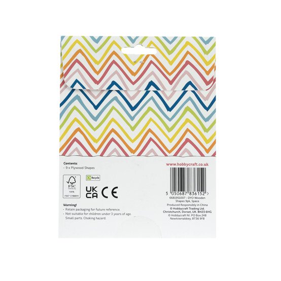 Decorate Your Own Space Wooden Shapes 9 Pack  image number 6