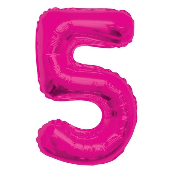 Extra Large Pink Foil 5 Balloon image number 1