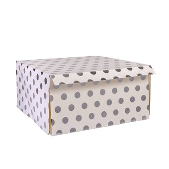 Silver Polka Dot Cake Box 12 Inches