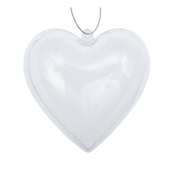 Hanging Plastic Fillable Heart Decoration 8cm image number 3