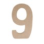 MDF Wooden Number 9 13cm image number 2