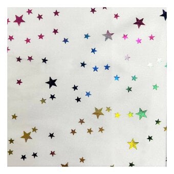 Multi Star Foil Satin Fabric by the Metre image number 2