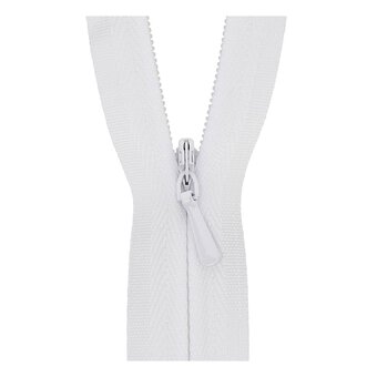 Milward White Nylon Closed-End Concealed Zip 40cm