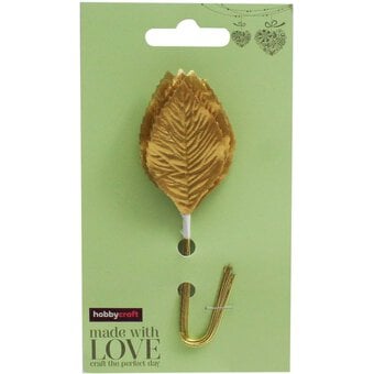 Gold Wired Rose Leaves 12 Pack image number 3