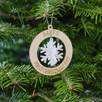 Glowforge: How to Make a 'First Christmas' Bauble