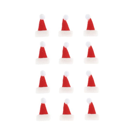 Santa Hat Stickers 12 Pack  image number 1