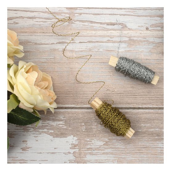 Silver Floral Bullion Wire 0.5mm x 16m image number 2