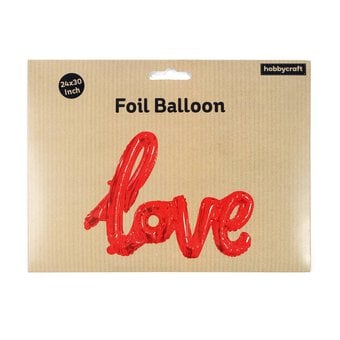 Red Cursive Love Foil Balloon image number 3
