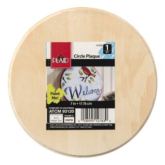 Wood Plaque Circle 7 Inches