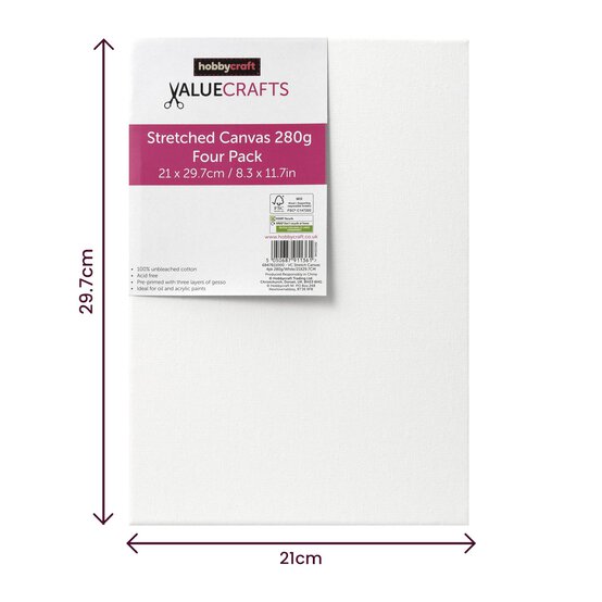 Valuecrafts Stretched Canvas A4 4 Pack image number 5