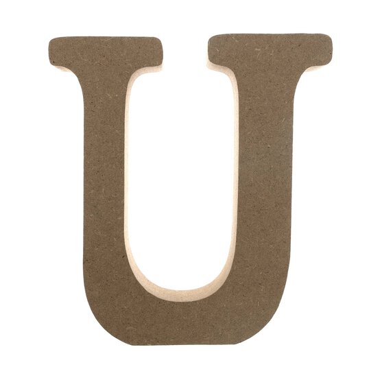 MDF Wooden Letter U 13cm image number 2