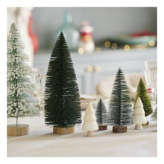 Green Bottle Brush Tree with Snow 33cm 