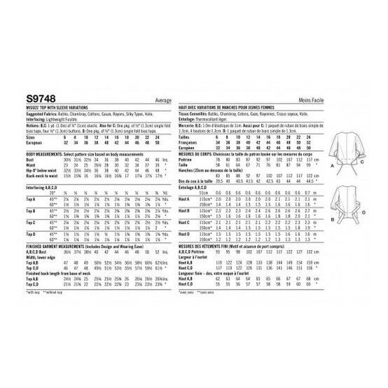 Simplicity Women's Top  Sewing Pattern S9748 (U5 16-24) image number 2