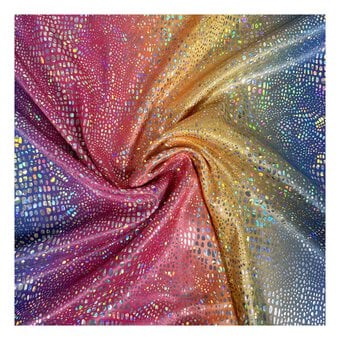 Rainbow Jersey Holo Foil Fabric by the Metre