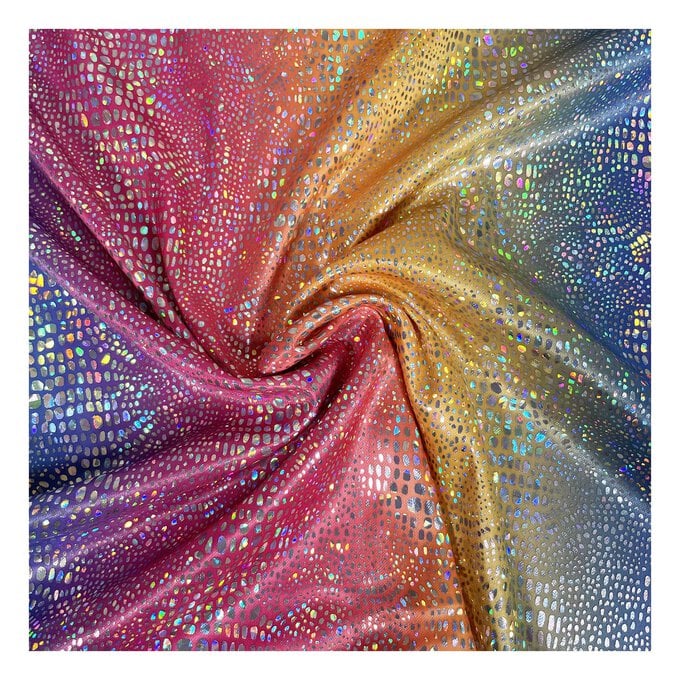 Rainbow Jersey Holo Foil Fabric by the Metre image number 1