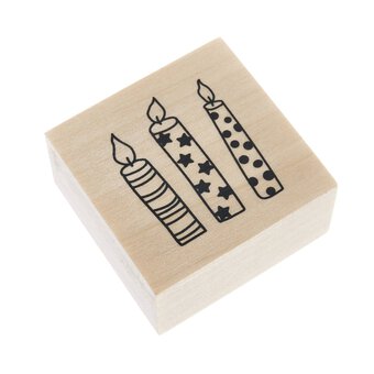 Candles Wooden Stamp 3.8cm x 3.8cm