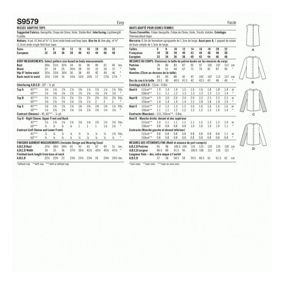 Simplicity Adaptive Tops Sewing Pattern S9579 (6-14) image number 5