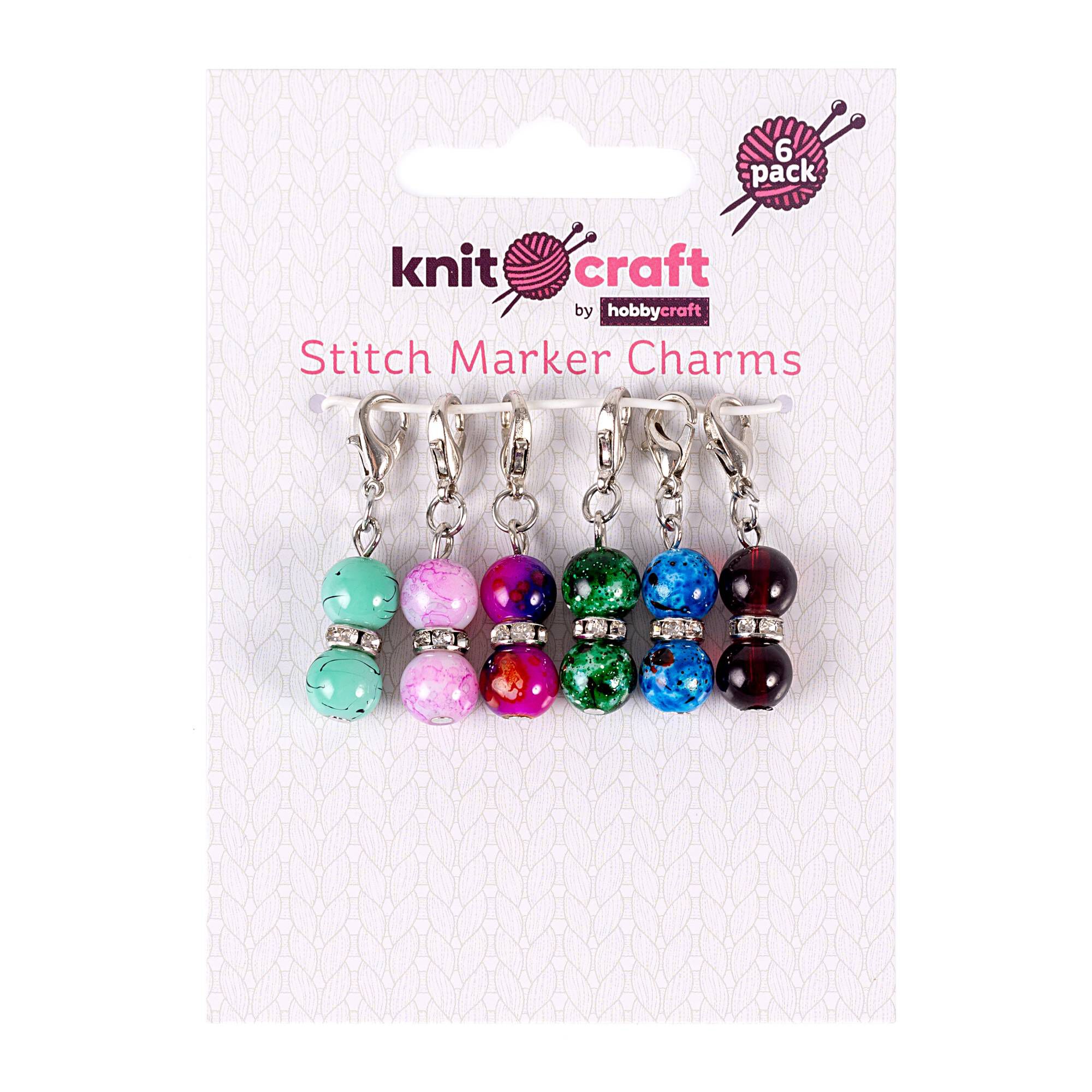 Round Bead Stitch Marker Charms 6 Pack Hobbycraft