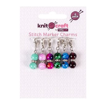 Round Bead Stitch Marker Charms 6 Pack 