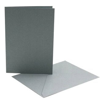 Grey Cards and Envelopes A6 6 Pack