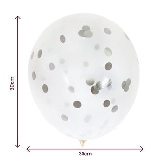 Silver Confetti Balloons 6 Pack image number 2