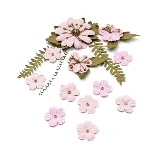 Blush Elliana Paper Flowers 15 Pack image number 1