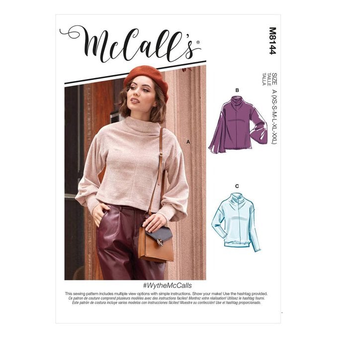 McCall’s Wythe Tops Sewing Pattern M8144 (XS-XXL) image number 1