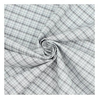 Robert Kaufman Silver Metal Check Cotton Fabric by the Metre