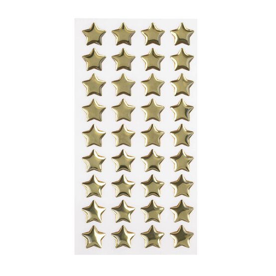 Gold Star Epoxy Stickers 36 Pack  image number 1