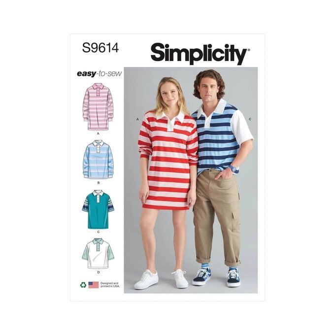 Simplicity Teen Shirts Sewing Pattern S9614 (XXS-XXL) image number 1
