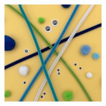 Ocean Pipe Cleaners and Pom Poms Craft Pack 80 Pieces