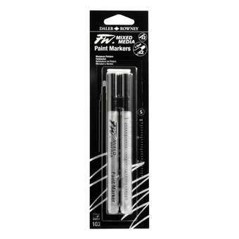 Daler-Rowney FW Small Round Mixed Media Markers and Nibs 1-2mm 2 Pack