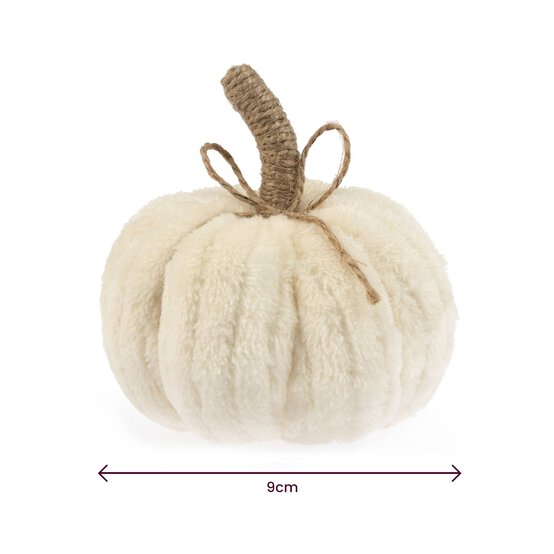 White Chenille Pumpkin 9cm image number 4
