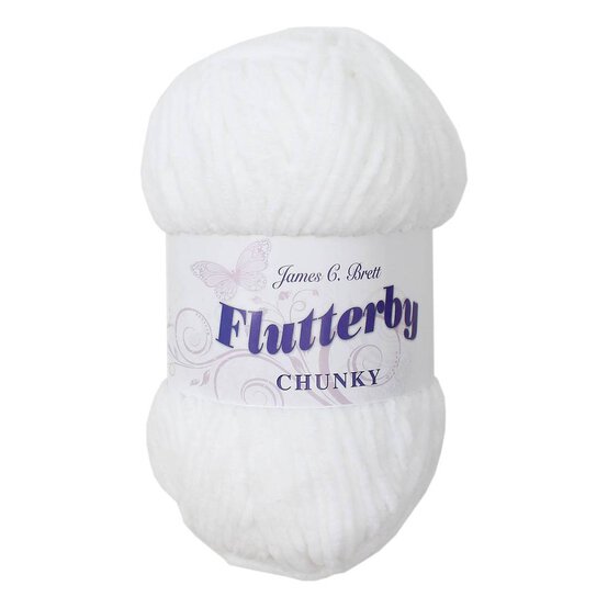 James C Brett White Flutterby Chunky Yarn 100 g image number 1