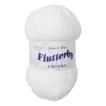 James C Brett White Flutterby Chunky Yarn 100 g