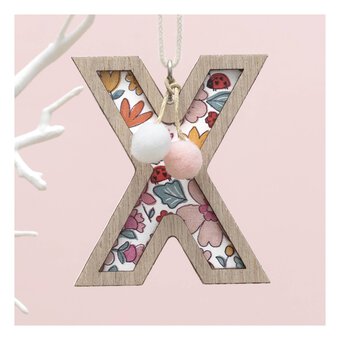 Hanging Wooden Letter X 7.5cm