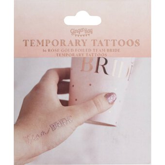 Ginger Ray Rose Gold Team Bride Temporary Tattoos 16 Pack image number 3