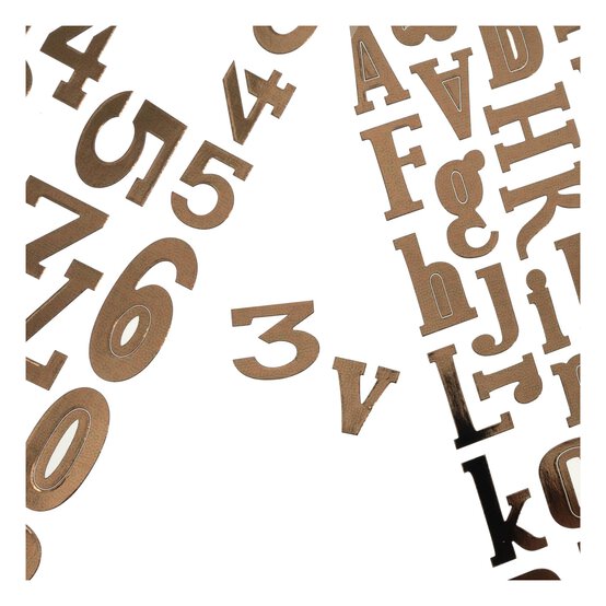 Bronze Metallic Alphabet Stickers 100 Pieces  image number 3