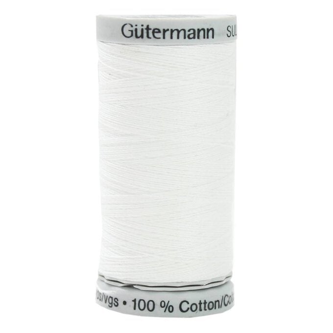 Gutermann White Sulky Cotton Thread 30 Weight 300m (1001) image number 1